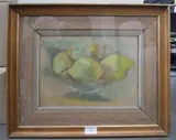 Les Citrons by Alexandre Garbell, Crayon et aquarelle sur papier contrecollé sur panneau, sold Jun 2014