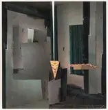 Composition by Jacques Monory, 1958, Collage de papiers découpés, sold Jun 2014