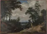 Chemin creux dans un paysage boisé animé by Lodewyck de Vadder, Toile monogrammée LDV en bas à droite (soulèvements et manques), sold Jul 2021