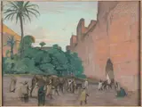 Marrakech, entrée de la Badia by Maurice Rodieux, Pastel, sold Jun 2021
