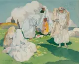 Les hauteurs d'Alger by Léon Cauvy, Plume et aquarelle sur papier, sold Jun 2021