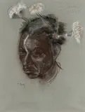 Portrait de Mwana, Tshemde de la cheferie Akalumba by Marthe de Witte, Pastel, sold Jun 2021