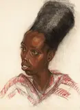 Nyanza by Marthe de Witte, Fusain et crayons de couleurs, sold Jun 2021