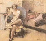 Nu dans un intérieur by André de Meaux Saint-Marc, Pastel sur papier, sold Jun 2021