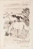 Chevaux en Camargue by Yves Brayer, Lithographie en noir, sold Jun 2021