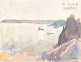Perros Guirec, côte de granit by Chas Laborde, Aquarelle sur papier, sold Jun 2021