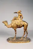 Napoléon sur un dromadaire by Henri Alfred Jacquemart, Bronze doré signé sur la terrasse et portant la signature de fondeur: "F, sold Dec 2015