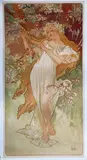 LE PRINTEMPS planche des Saisons. 1896 ( Rennert et Weill 18 ) 54 x 102 cm by Alphonse Mucha, Lithographie en couleurs, sold Dec 2015