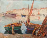 Un coin du port de Saint Tropez by Charles Cermak, Toile signée en bas à gauche, sold Dec 2015