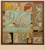 Etude osseuse et bustes", 77 by Mikhail Chemiakine, Lithographie signée et datée en bas à droite; dédicacée en bas à gauche "à chère et très p, sold Nov 2015
