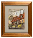 Vilnius by Mstislav Dobuzhinsky, 1957, Crayon et pastel sur papier, sold Oct 2024
