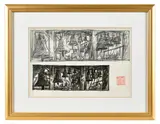 études de Cloches pour le tableau La Russie Crucifiée by Sergueï Chepik, 1999, Crayon, encre et aquarelle sur papier, sold Oct 2024