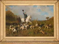 Chasse à courre by Jules Didier, Toile, sold Jun 2015