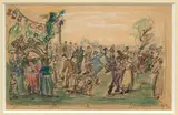 Le bal populaire by Othon Friesz, Encre de Chine et aquarelle sur papier, sold Jun 2015