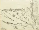 Vue du Crozant by Armand Guillaumin, 1903, Crayon gras sur papier, sold Jun 2015