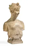Portrait de jeune femme by Joseph Chinard, Epreuve en plâtre patiné terre cuite H_68 cm, sold Jun 2015