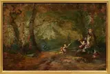 Enfants dans le bois by Paul Huet, Panneau, sold Jun 2015