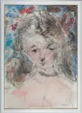 Tête de femme by Paul Delvaux, 1989, Encre de Chine et aquarelle sur papier, sold Jun 2015