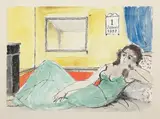 Femme couchée by Paul Delvaux, 1957, Encre de Chine et aquarelle sur papier, sold Jun 2015