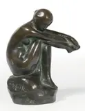 Jeune femme pensive by Maurice De Korte, Bronze patiné, sold Jun 2015