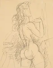 Nu féminin by Marcel Gromaire, 1959, Lithographie sur papier Réalisée en hommage à Raoul Dufy, sold Nov 2023