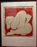 Nu sur fond rouge by Édouard Pignon, Lithographie encadrée, sold Nov 2023