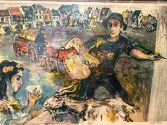Le peintre au village by Walter Spitzer, Lithographie, épreuve d'artiste, sold Nov 2023