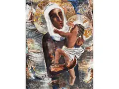 Madonna mit Kind by Yohanan Simon, tempera, sold Mar 2023