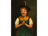 Freude by Emil Rau, 1858 Dresden - 1937 München, oil on panel, sold Sep 2020