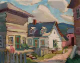 Old House, Baie St. Paul by Yvonne McKague Housser, 1927, oil on board, sold Dec 2020