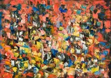 Dents de sable by Marcelle Ferron, 1955, oil on canvas on board, sold Jul 2020