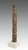Totem Pole by James Hart, 1984, bronze sculpture on a marble base, sold Nov 2020
