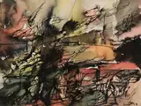 Sans titre by Jean Paul Riopelle, 1948, ink and watercolour on paper, sold Nov 2020