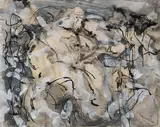 Sans titre by Jean Paul Riopelle, 1962, gouache and ink on paper, sold Nov 2020