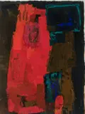 La forêt by York Wilson, gouache on card, sold Nov 2020