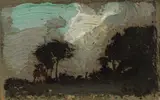 Arthabasca Landscape by Marc-Aurèle de Foy Suzor-Coté, oil on paperboard on board, sold Nov 2020