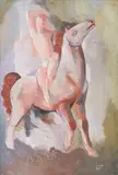 Lady Godiva on a Horse by Béla Kádár, gouache on paper, sold Nov 2020