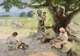 Pastoral Scene by Fernando Amorsolo, 1951, oil on canvas, sold Oct 2020