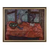 Modernist Still Life by Inger Jirby, Oil on canvas, sold Feb 2024