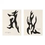 Pair of Abstract Drawings by Hernando R. Ocampo, Ink on paper, sold Feb 2024