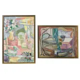 Abstract Still Lifes (Two Works) by Eve Lahey Edmonson, Oil on canvas, sold Feb 2024