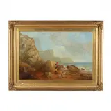 Between Shanklin & Blackgang Chine, Isle of Wight by Sidney Herbert, Oil on canvas, sold Jan 2024