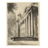 View of Wesleyan University Row by Louis Orr, Etching, sold Jan 2024