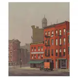 New York Scene by Armin Landeck, Watercolor and gouache on paper, sold Jan 2024