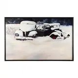 Snow Covered Cars by Jude Pokorny, Oil on canvas, sold Jan 2024