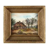 The First Capital of Texas: Columbia by B. Watts, 1836, Oil on canvas, sold Jan 2024