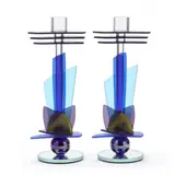 Pair of Art Glass Candlesticks by George Ponzini, Contemporary, sold Jan 2024