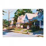 Suburban Street Scene by Henry Link, Oil on paper, sold Jan 2024