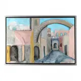 Old City by Jillian Goldberg, Oil and mixed media collage on canvas, sold Jan 2024