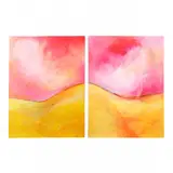 Happy Valley Diptych by Jillian Goldberg, Oil and mixed media collage on canvas, sold Jan 2024